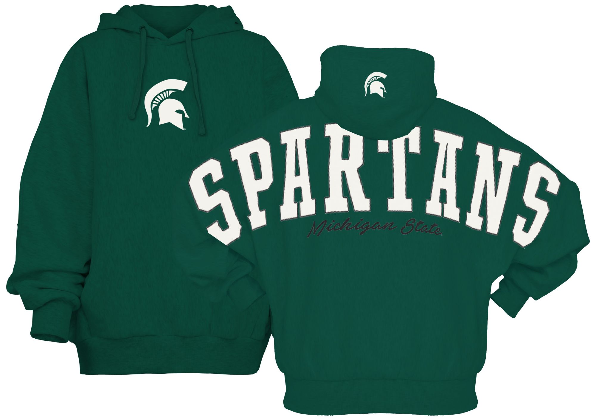 Pressbox Women's Michigan State Spartans Green Belvedere Hoodie