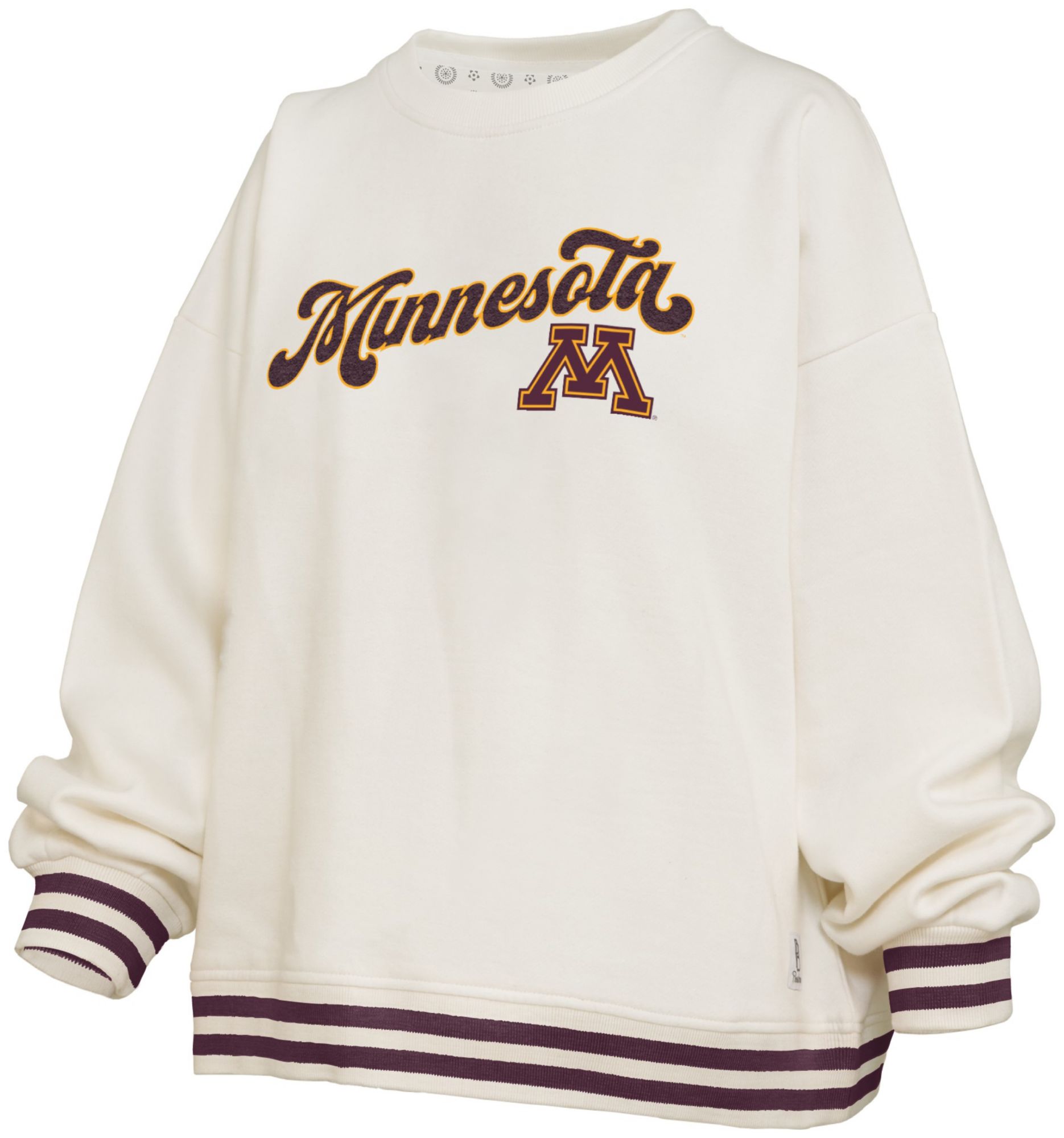 Pressbox Women's Minnesota Golden Gophers White Chenille Crewneck Sweatshirt