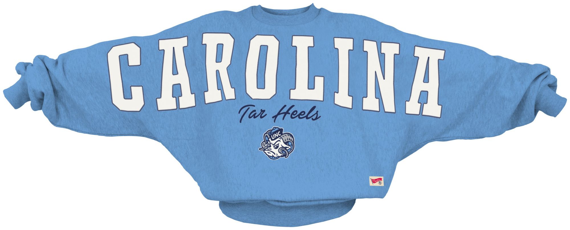 Pressbox Women's North Carolina Tar Heels Light Blue Flannigan Oversized Crewneck Sweatshirt