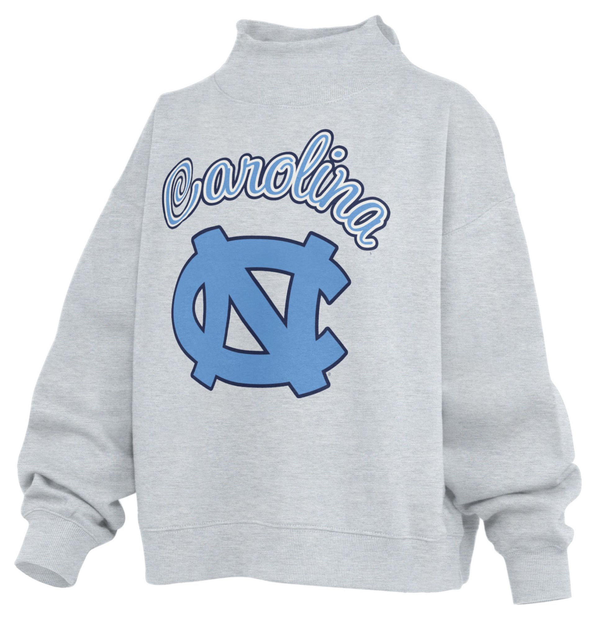 Pressbox Women's North Carolina Tar Heels White Mock Neck Sweatshirt