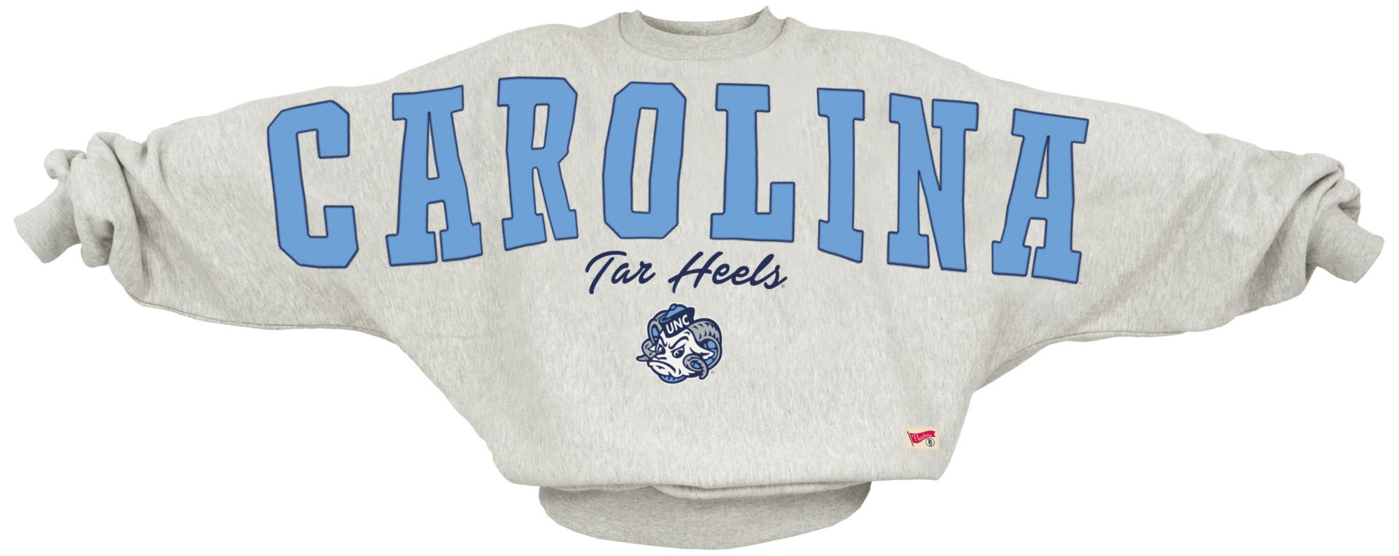 Pressbox Women's North Carolina Tar Heels White Flannigan Oversized Crewneck Sweatshirt