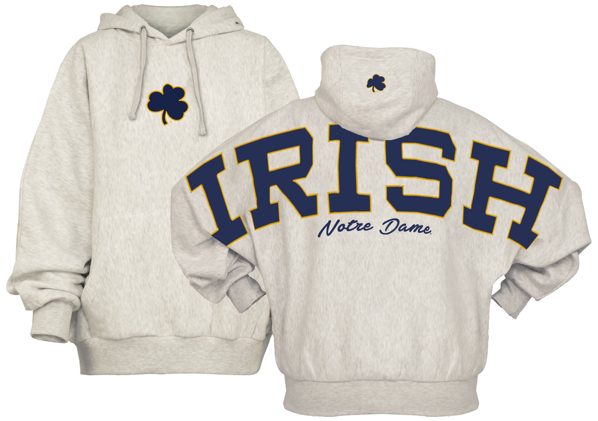 Pressbox Women's Notre Dame Fighting Irish Grey Belvedere Hoodie