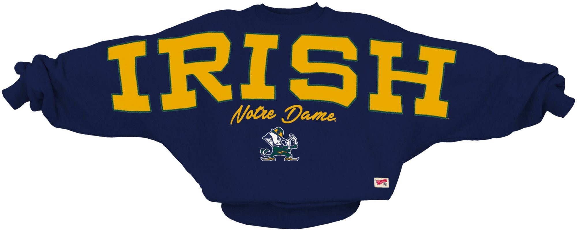 Pressbox Women's Notre Dame Fighting Irish Navy Flannigan Oversized Crewneck Sweatshirt