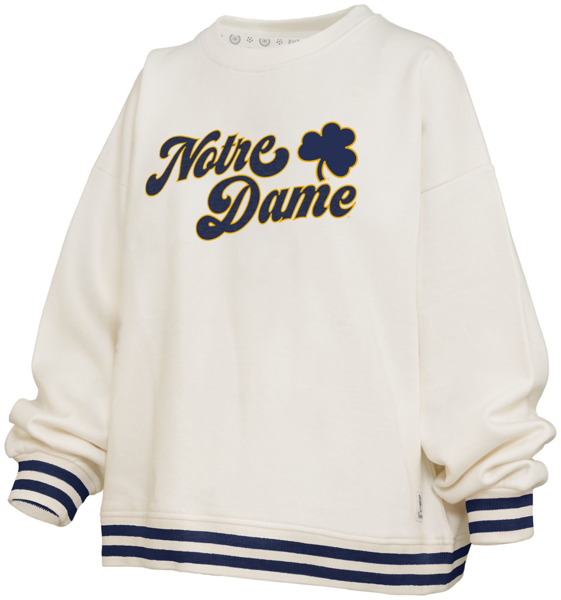 Pressbox Women's Notre Dame Fighting Irish White Chenille Crewneck Sweatshirt