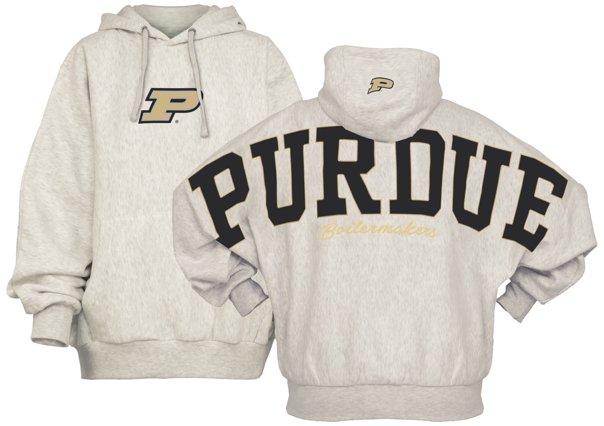 Pressbox Women's Purdue Boilermakers Grey Belvedere Oversized Hoodie