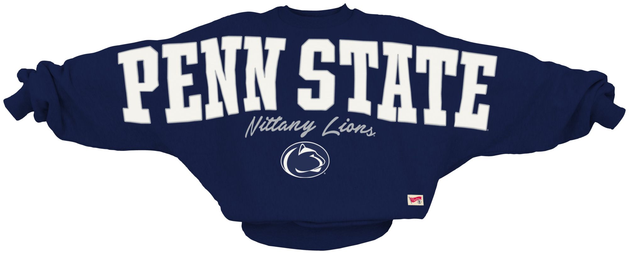 Pressbox Women's Penn State Nittany Lions Navy Flannigan Oversized Crewneck Sweatshirt