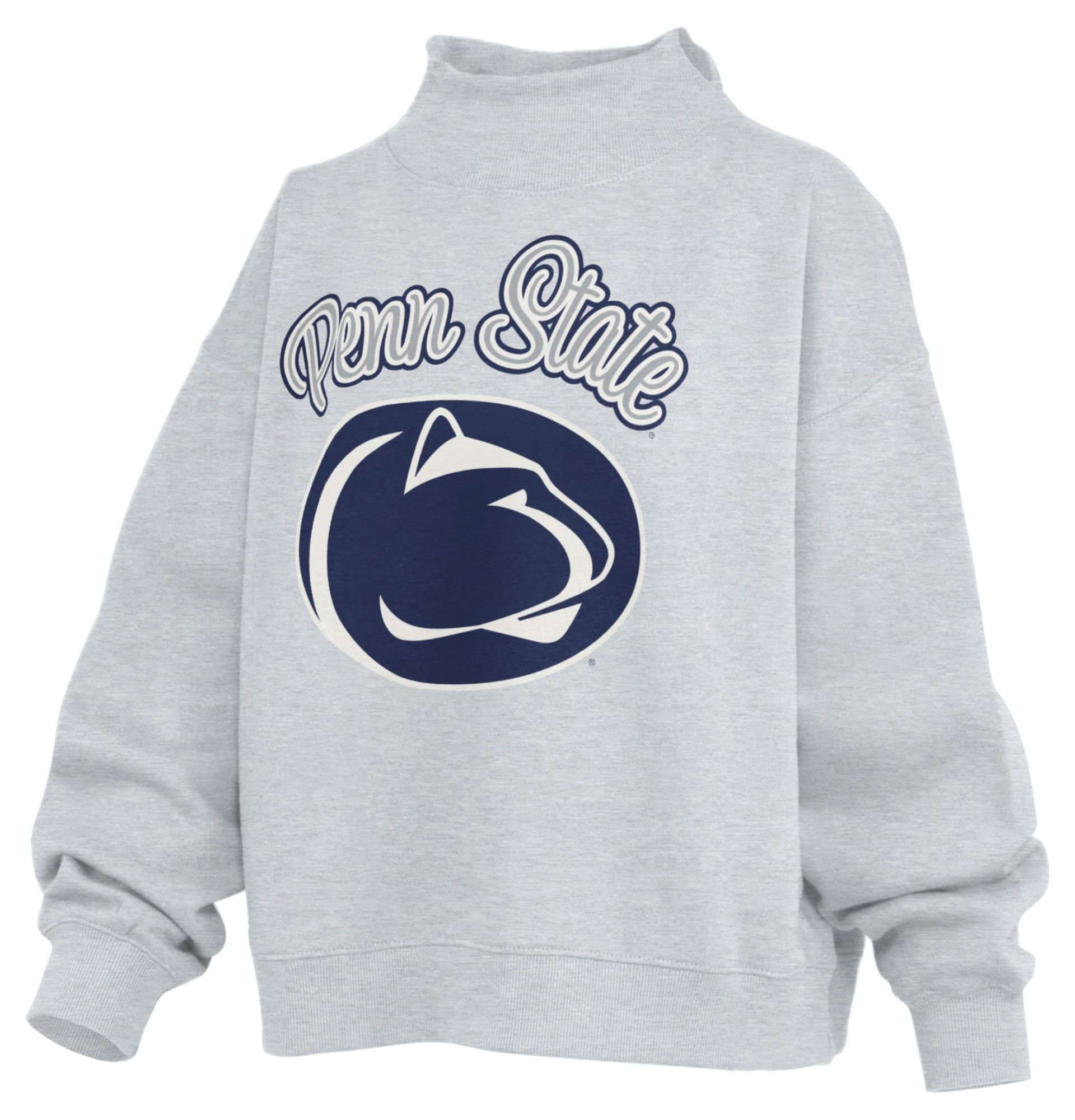 Pressbox Women's Penn State Nittany Lions White Mock Neck Sweatshirt
