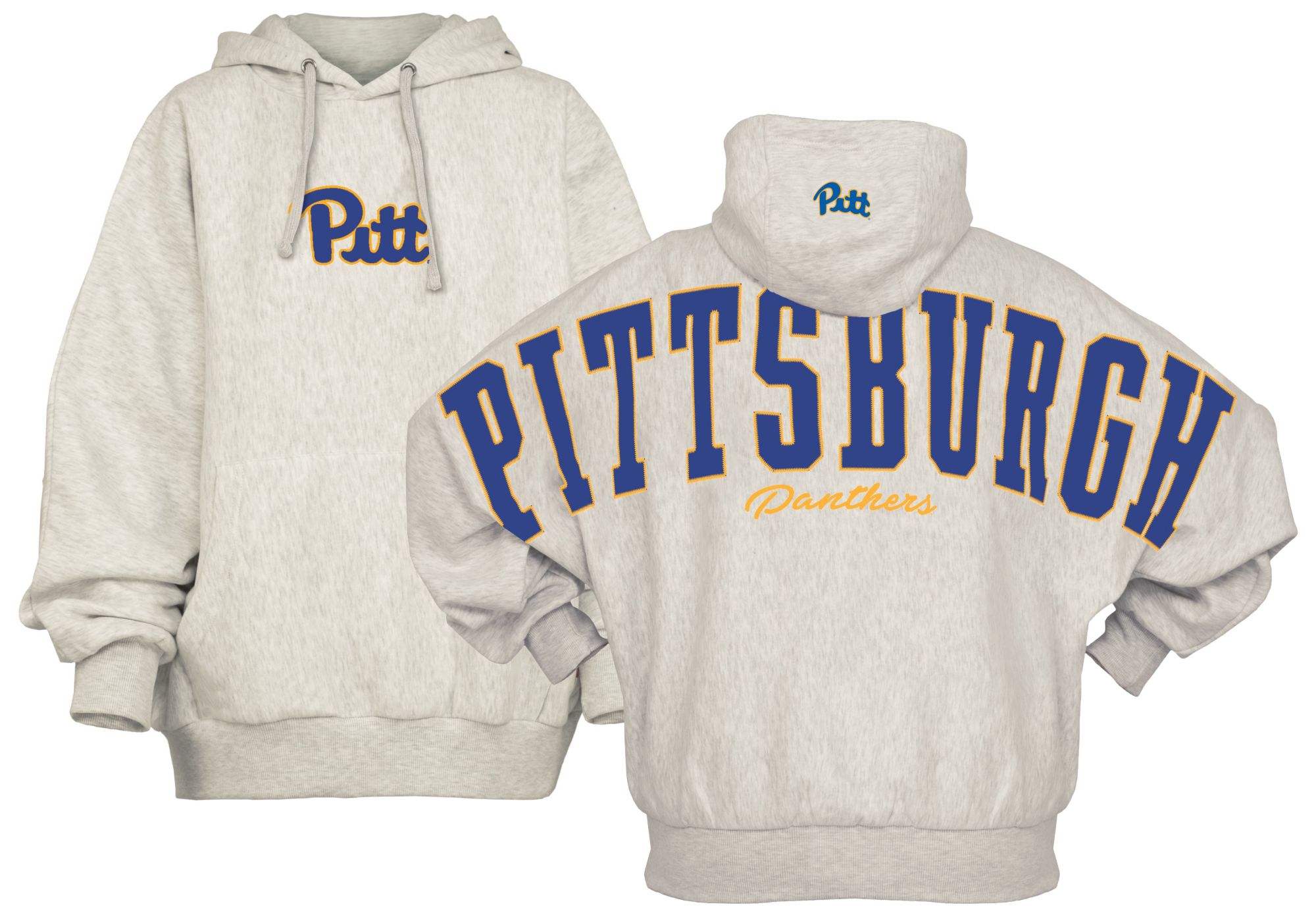 Pressbox Women's Pitt Panthers Grey Belvedere Oversized Hoodie