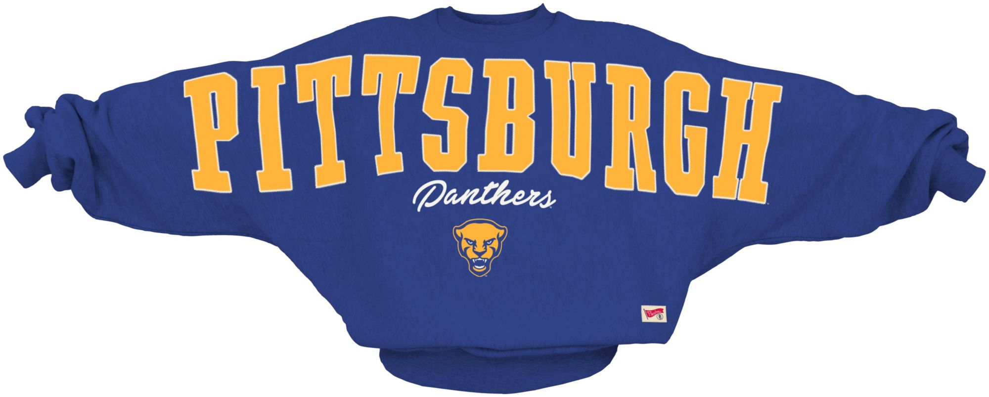 Pressbox Women's Pitt Panthers Royal Flannigan Oversized Crewneck Sweatshirt