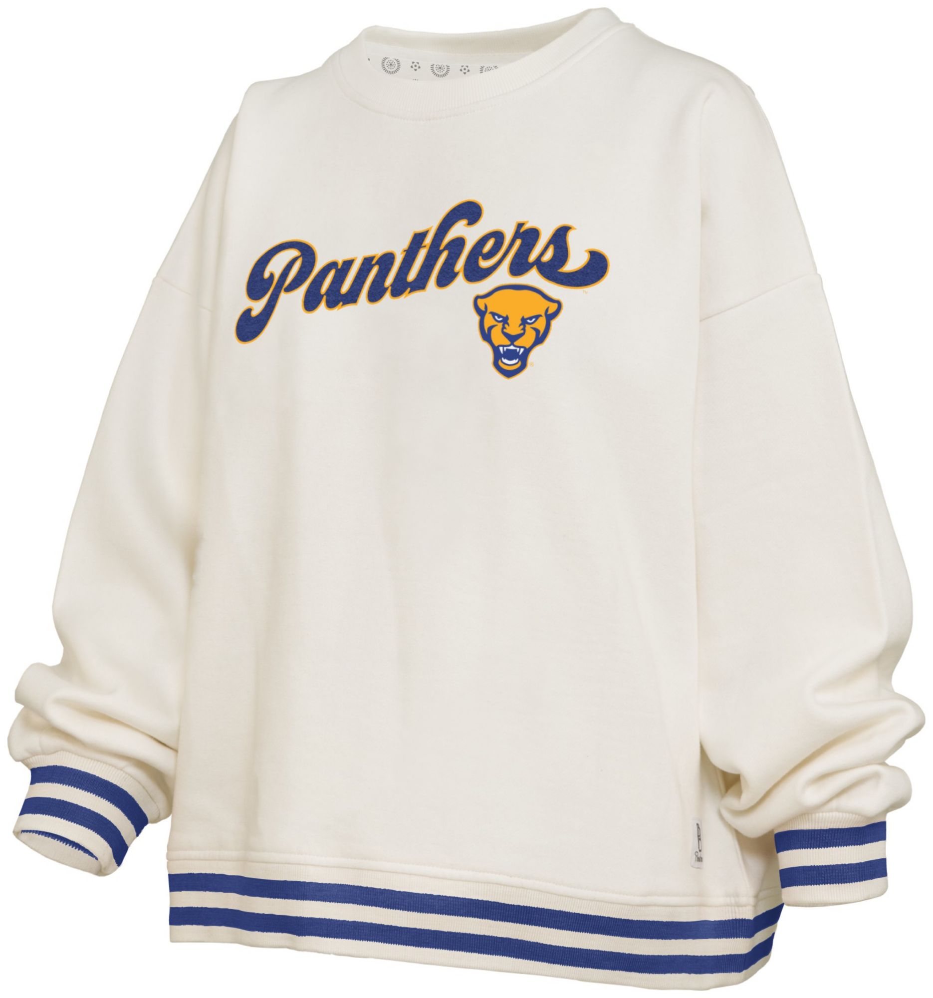 Pressbox Women's Pitt Panthers Bonanza Chenille Oversized Crewneck