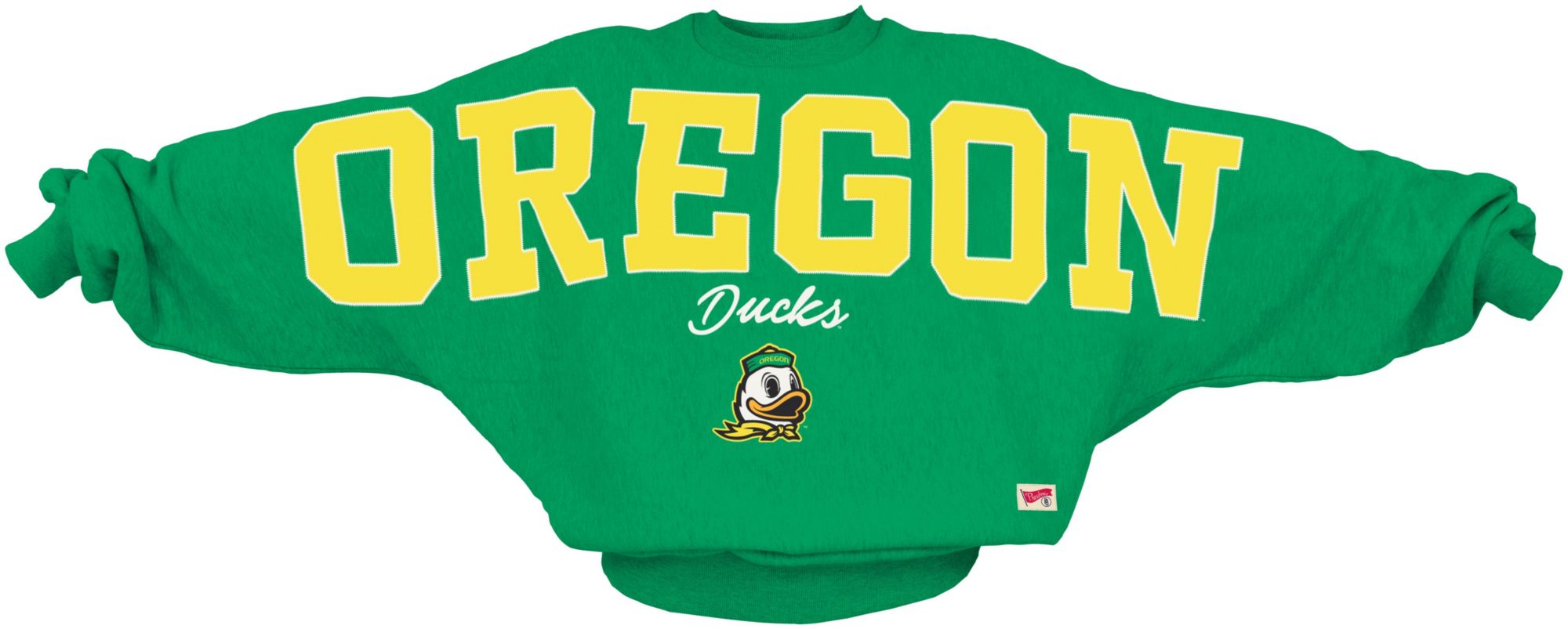 Pressbox Women's Oregon Ducks Green Flannigan Crewneck Pullover Sweatshirt