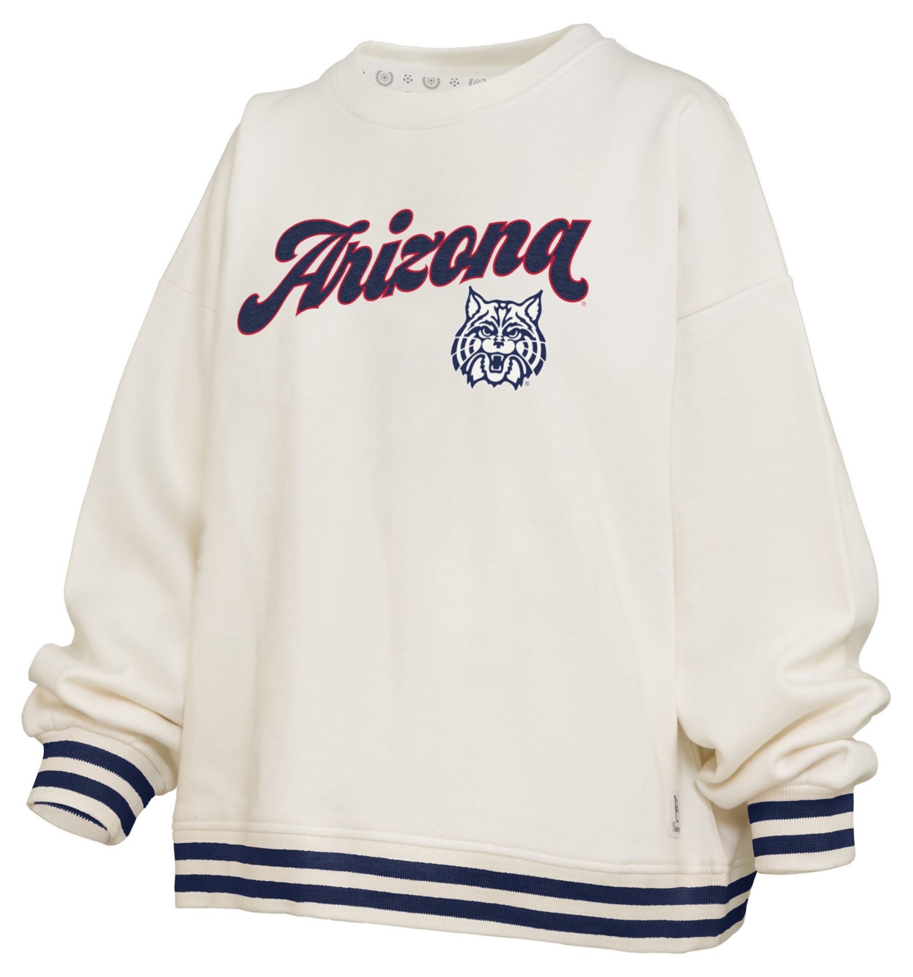 Pressbox Women's Arizona Wildcats White Chenille Crewneck Sweatshirt