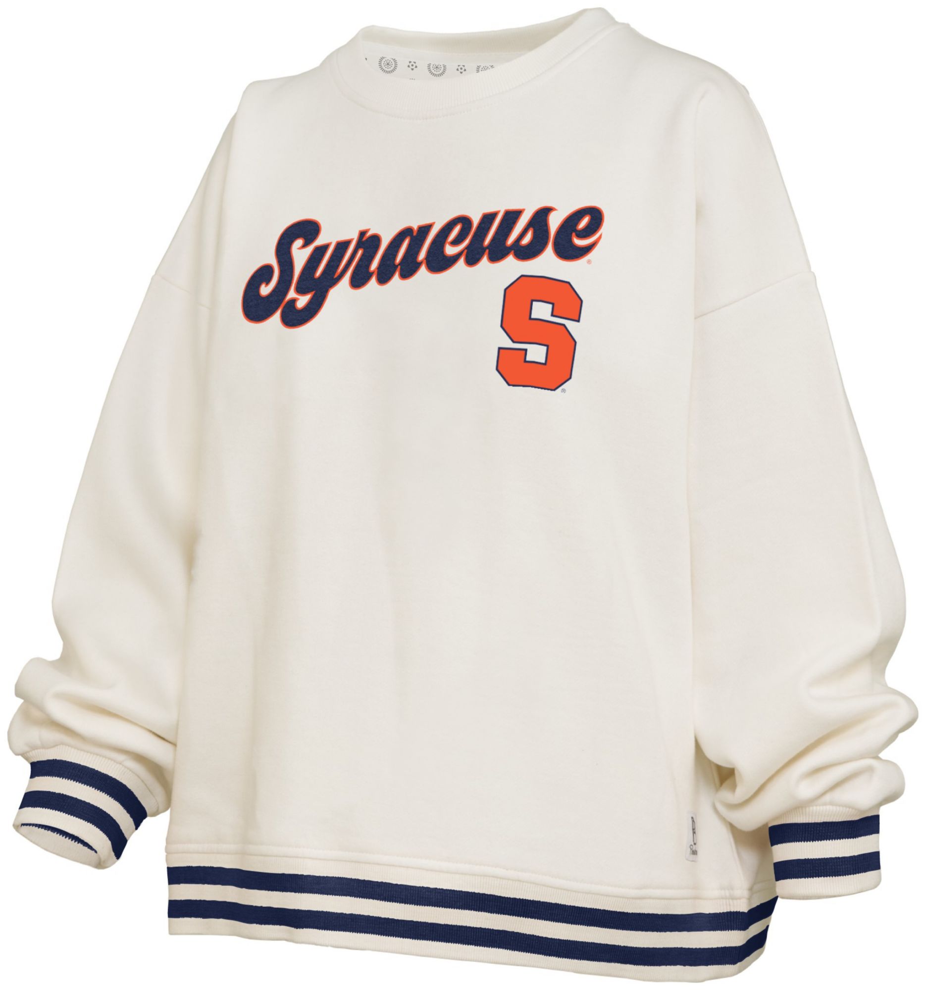 Pressbox Women's Syracuse Orange White Chenille Crewneck Sweatshirt, XL