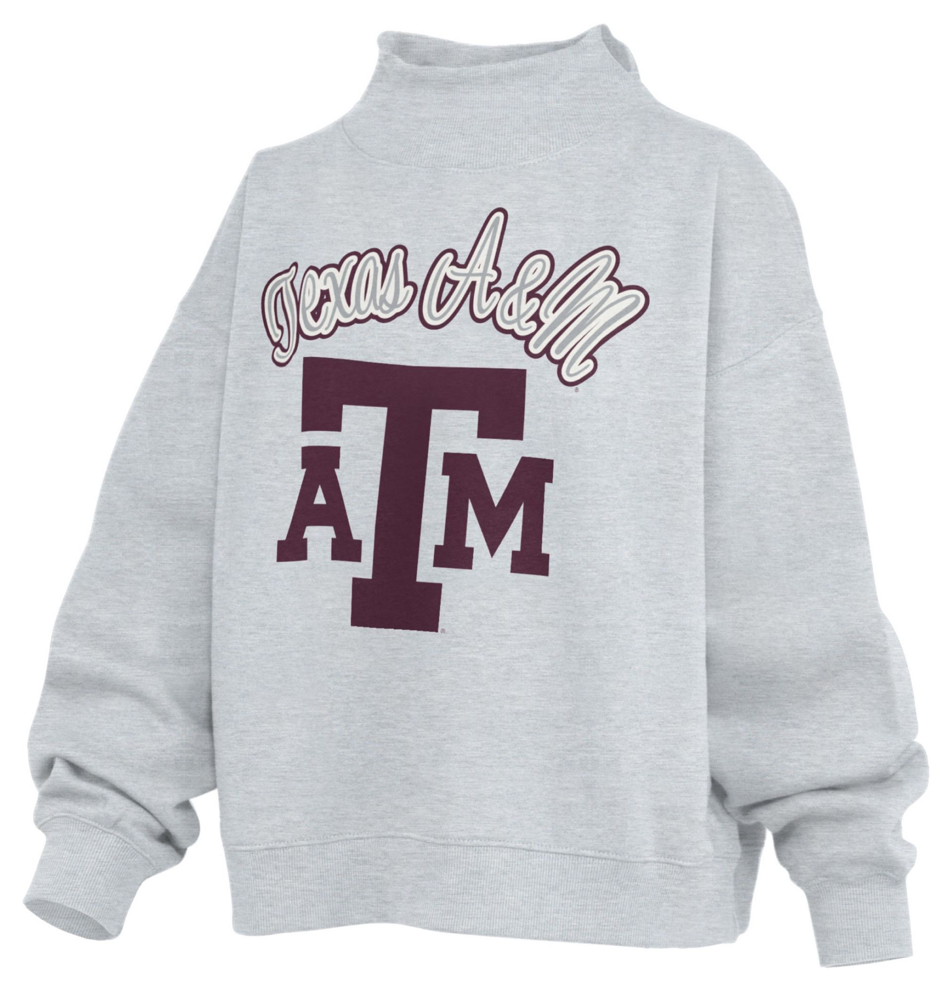 Pressbox Women's Texas A&amp;M Aggies White Mock Neck Sweatshirt