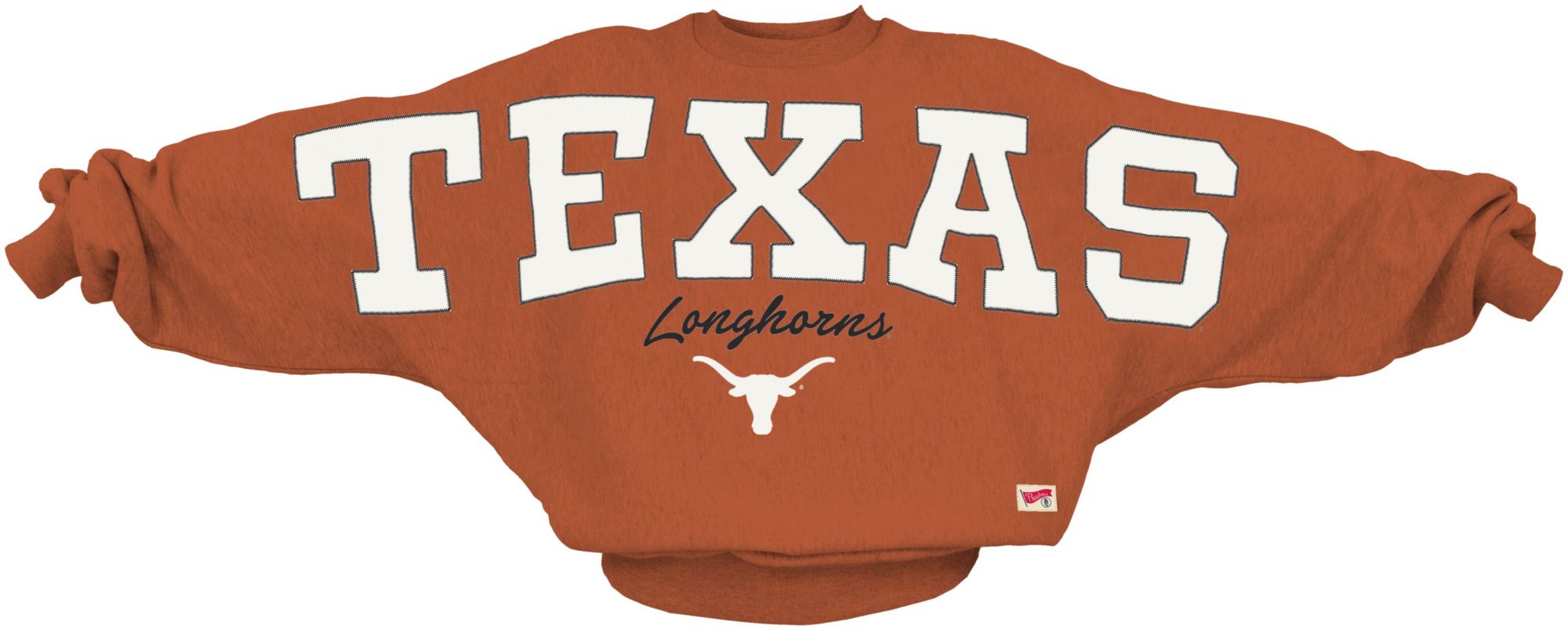 Pressbox Women's Texas Longhorns Orange Flannigan Oversized Crewneck Sweatshirt