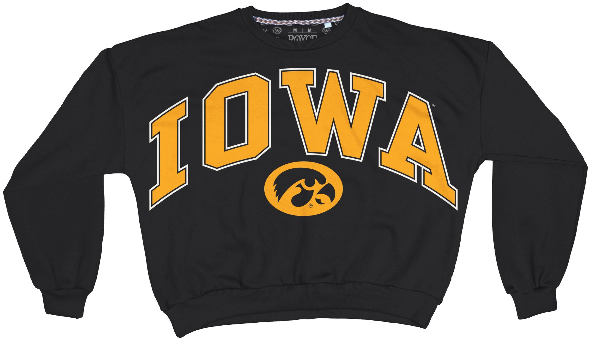 Pressbox Women's Iowa Hawkeyes Black Janise Crewneck Sweatshirt