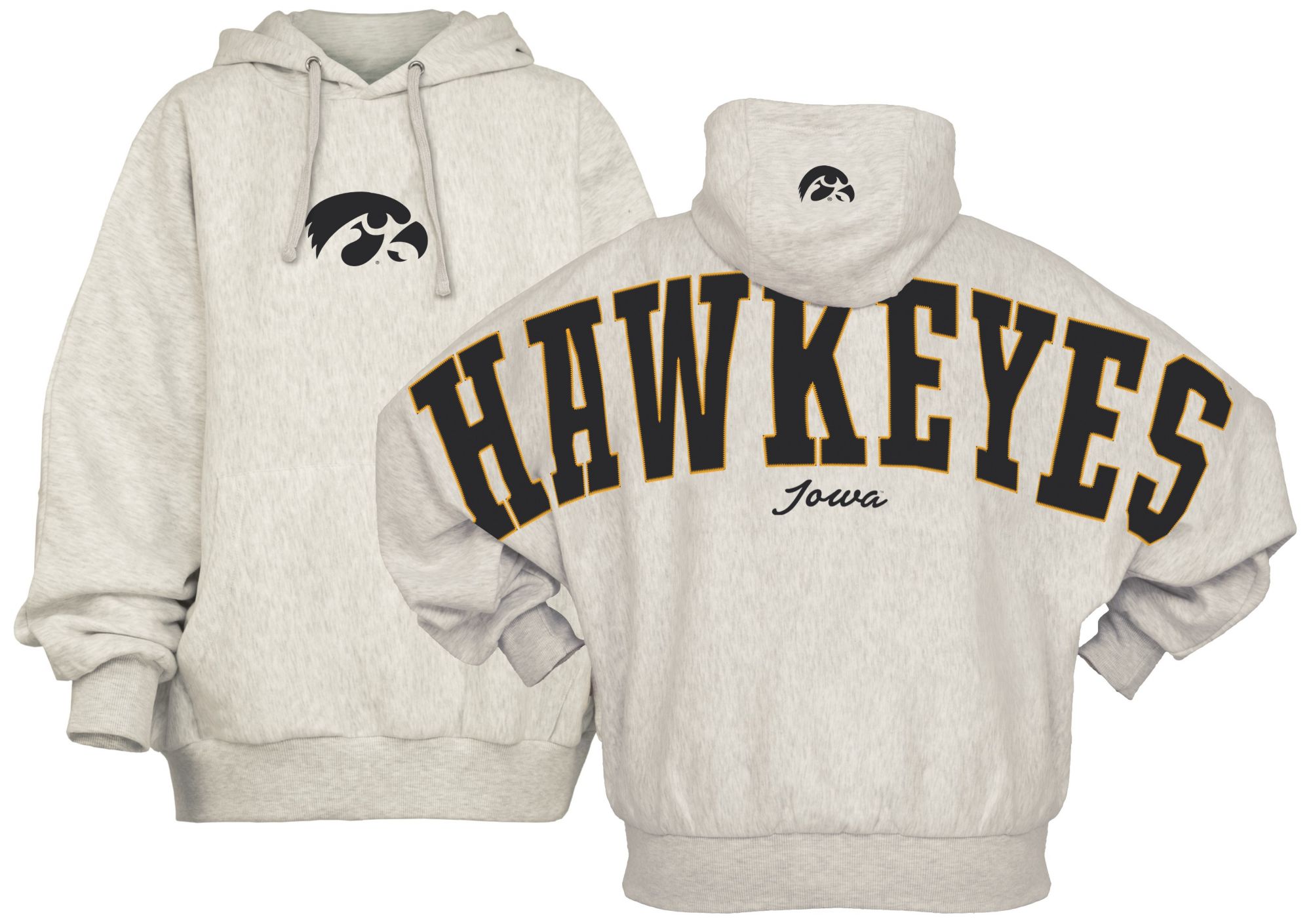 Pressbox Women's Iowa Hawkeyes Grey Belvedere Hoodie