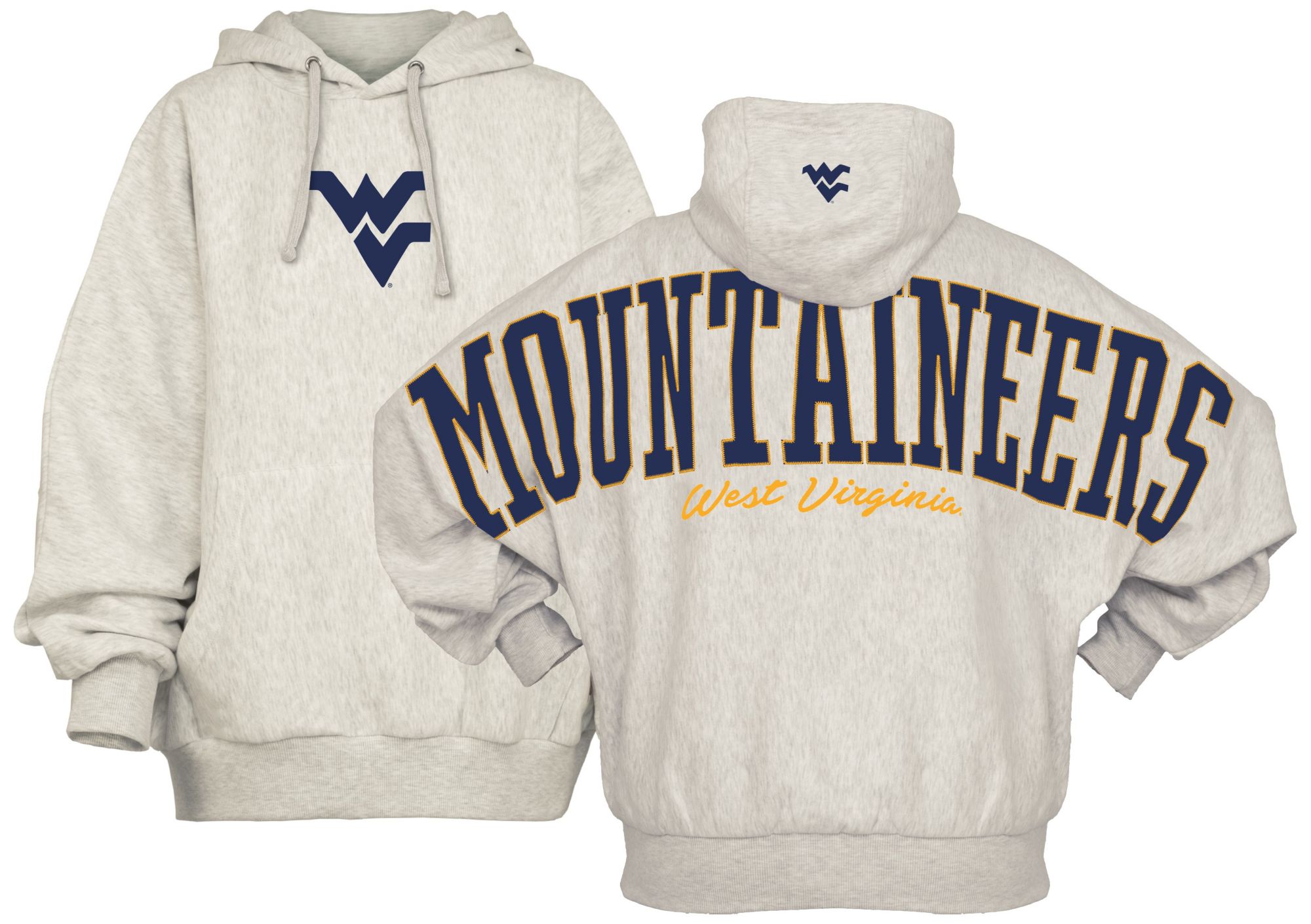 Pressbox Women's West Virginia Mountaineers Grey Belvedere Oversized Hoodie