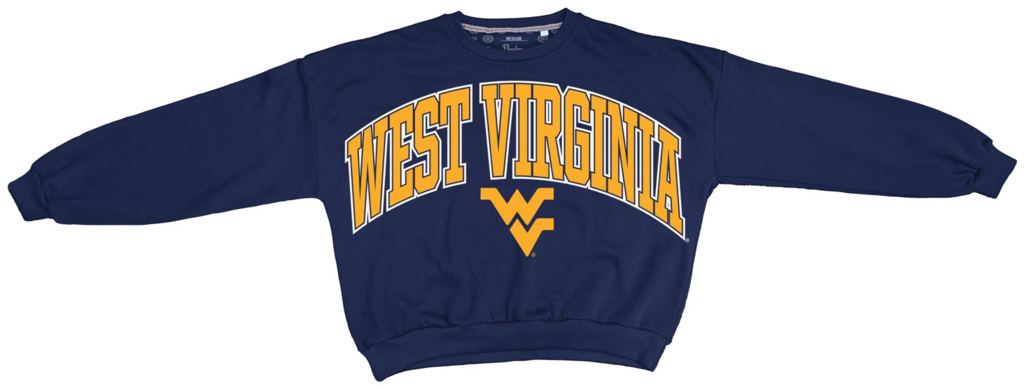 Pressbox Women's West Virginia Mountaineers Navy Janise Crewneck Sweatshirt