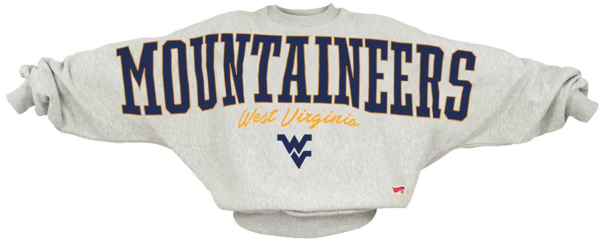 Pressbox Women's West Virginia Mountaineers White Flannigan Oversized Crewneck Sweatshirt