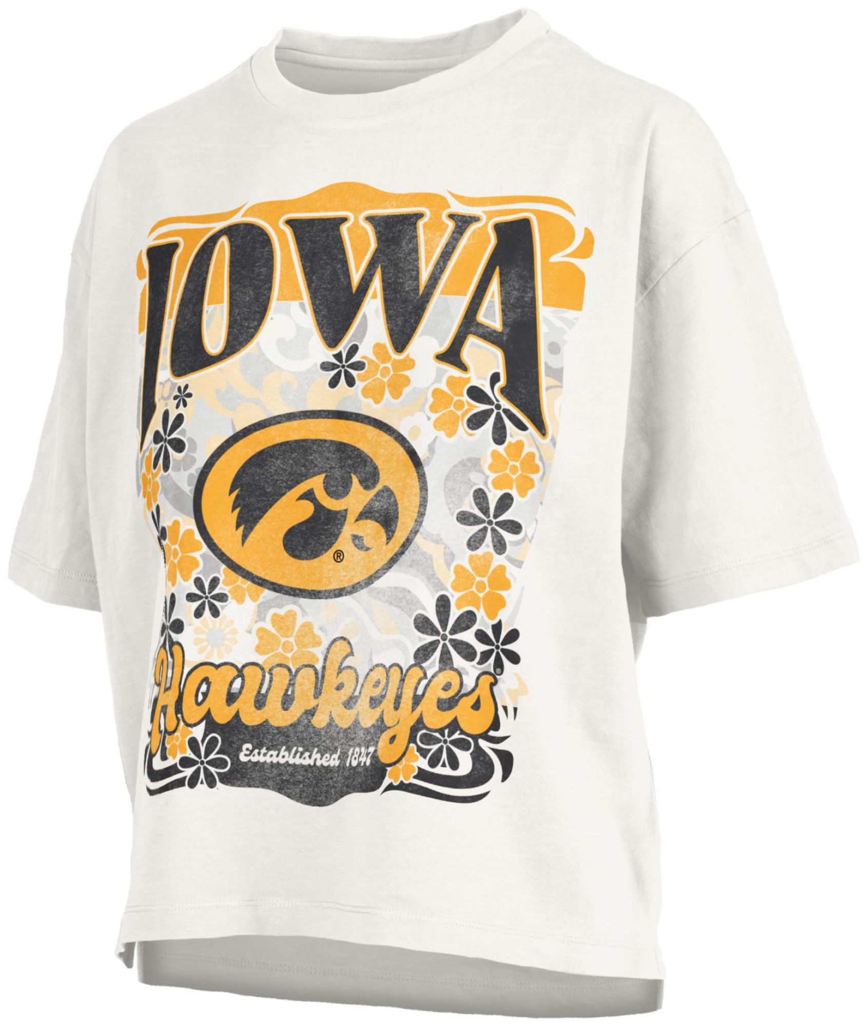 Pressbox Women's Iowa Hawkeyes White Marley T-Shirt