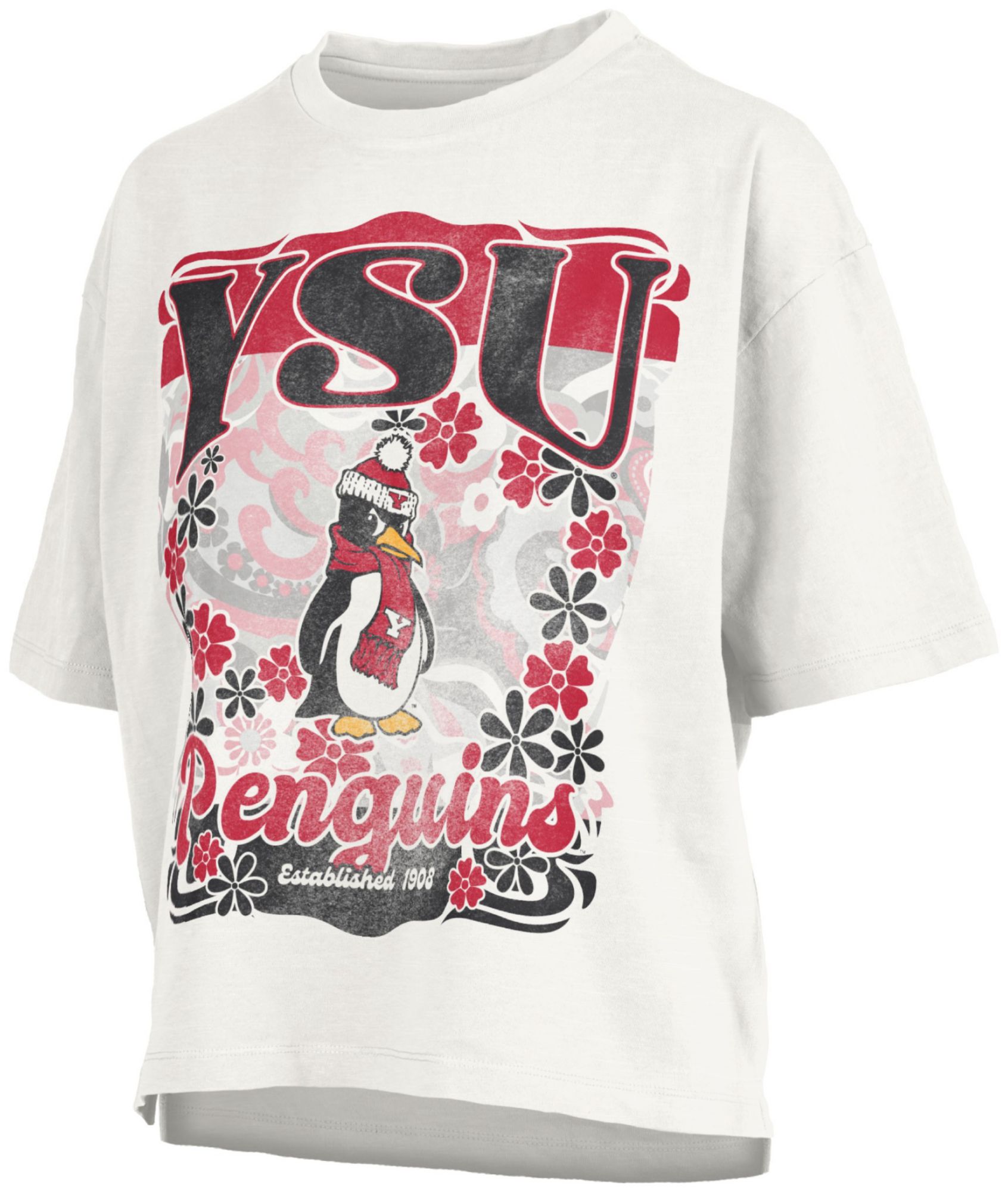 Pressbox Women's Youngstown State Penguins White Marley T-Shirt