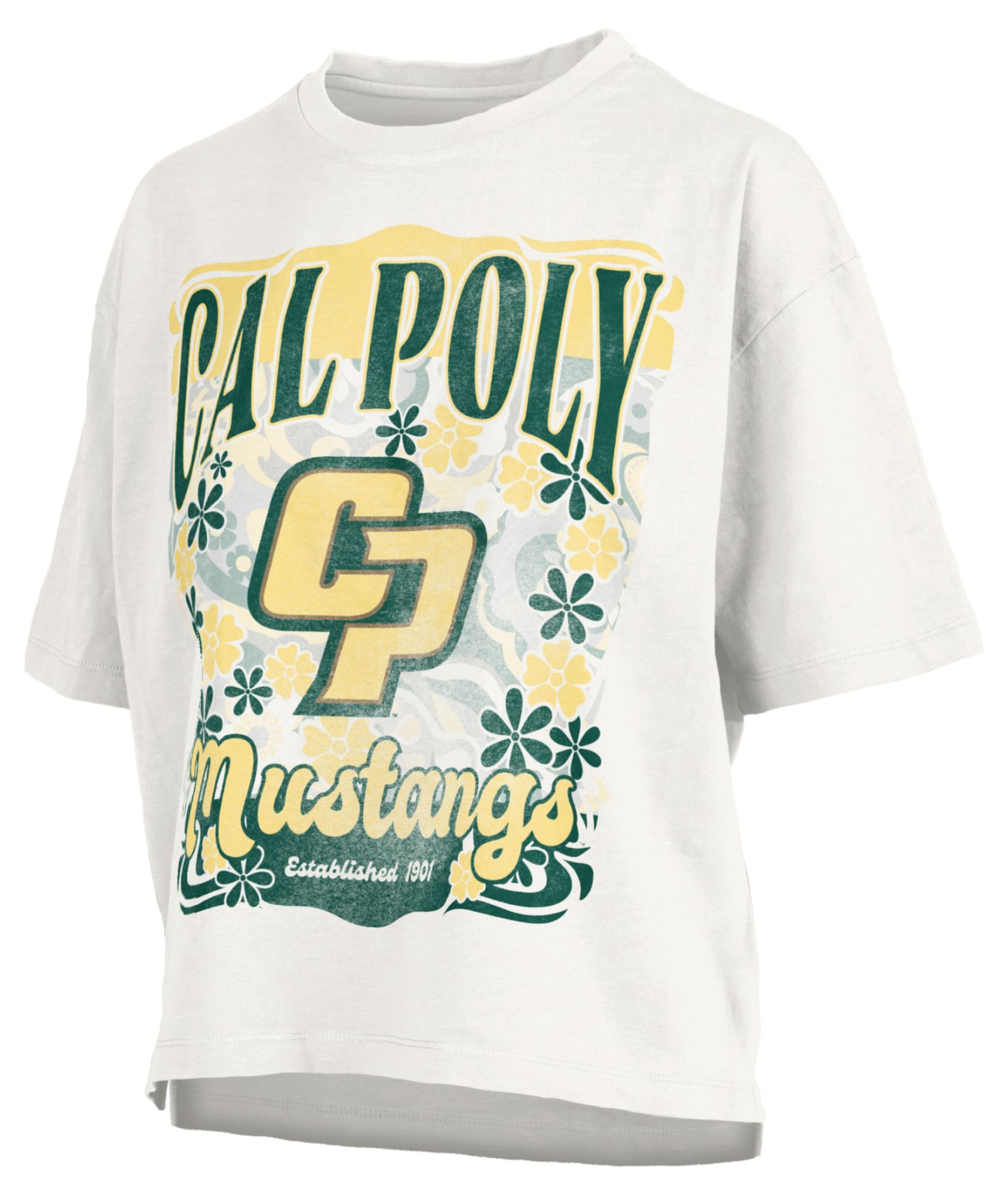 Pressbox Women's Cal Poly Mustangs White Marley T-Shirt