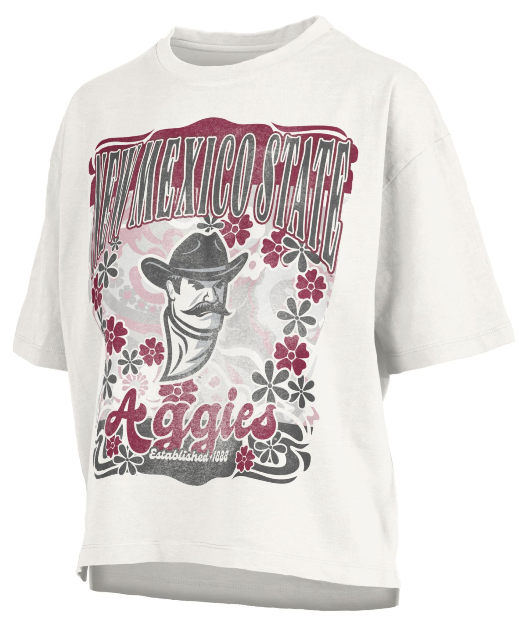 Pressbox Women's New Mexico State Aggies White Marley T-Shirt