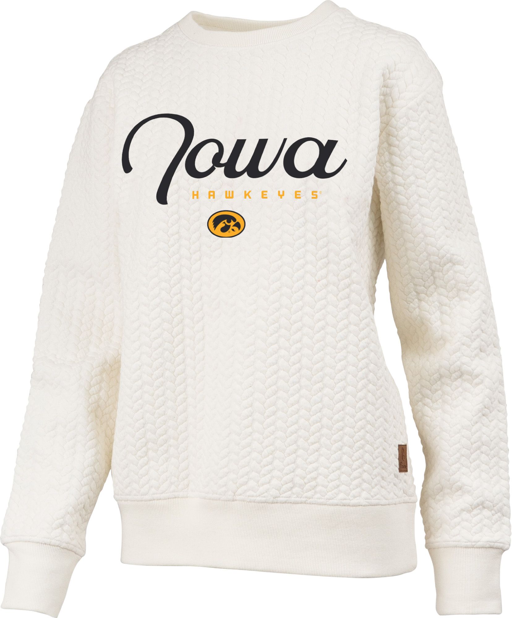 Pressbox Women's Iowa Hawkeyes Textured Crewneck Sweatshirt