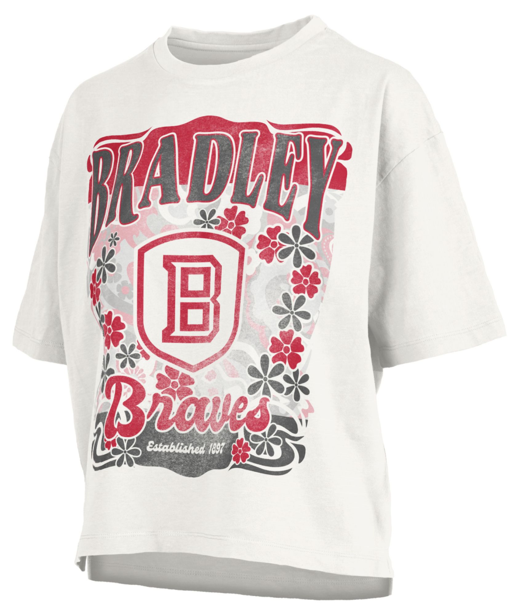 Pressbox Women's Bradley Braves White Marley T-Shirt