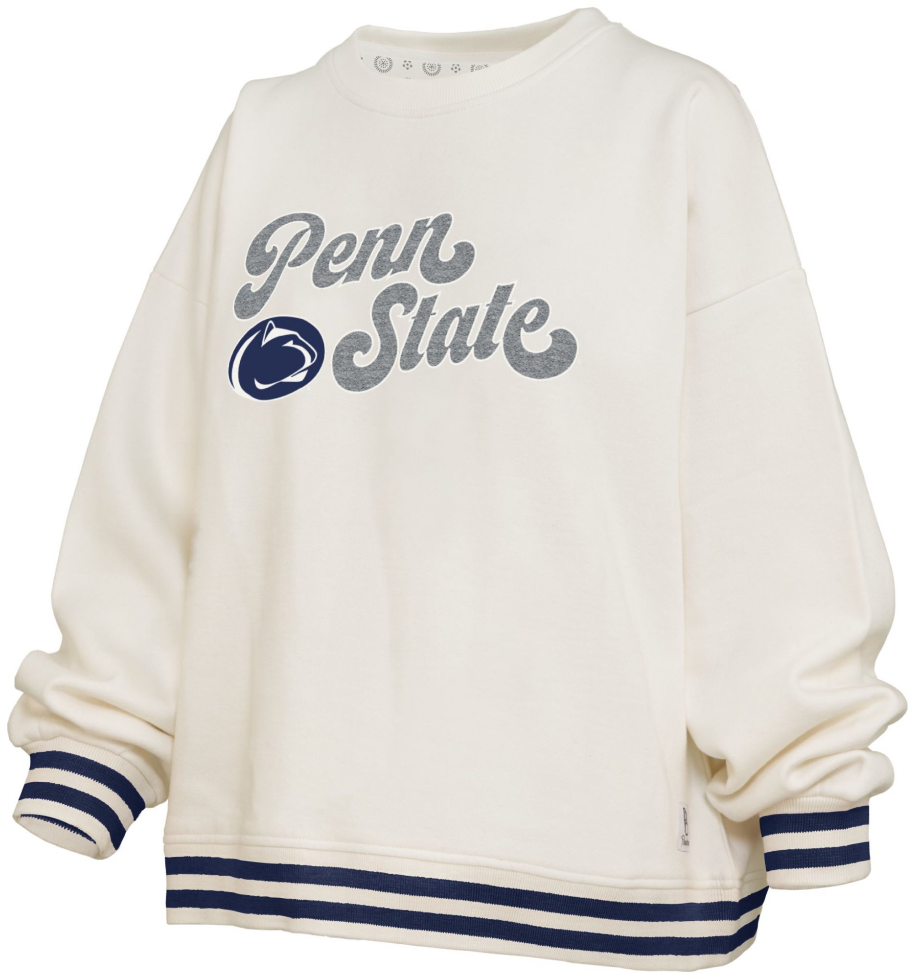 Pressbox Women's Penn State Nittany Lions White Chenille Crewneck Sweatshirt