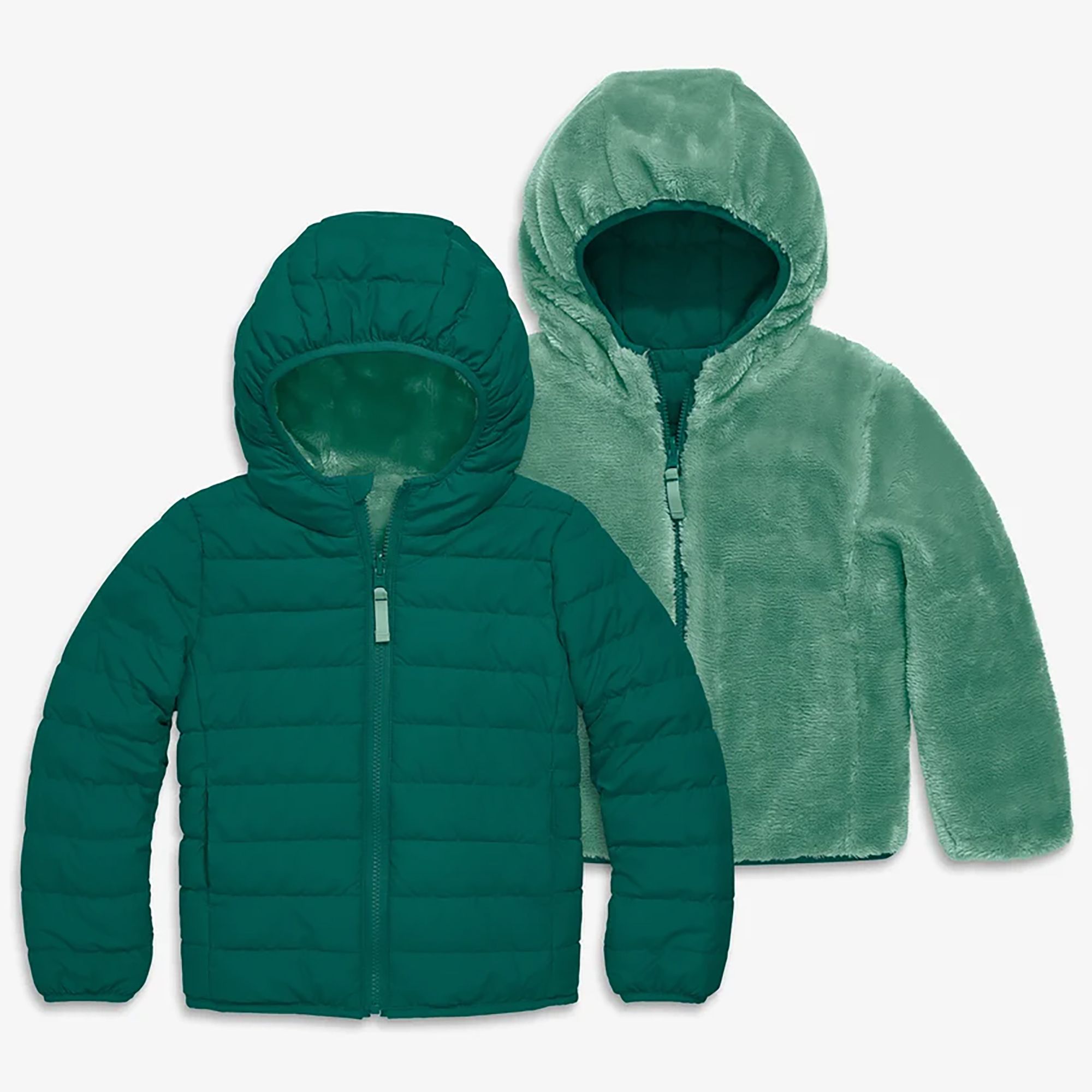 Primary Kids reversible fleece puffer jacket