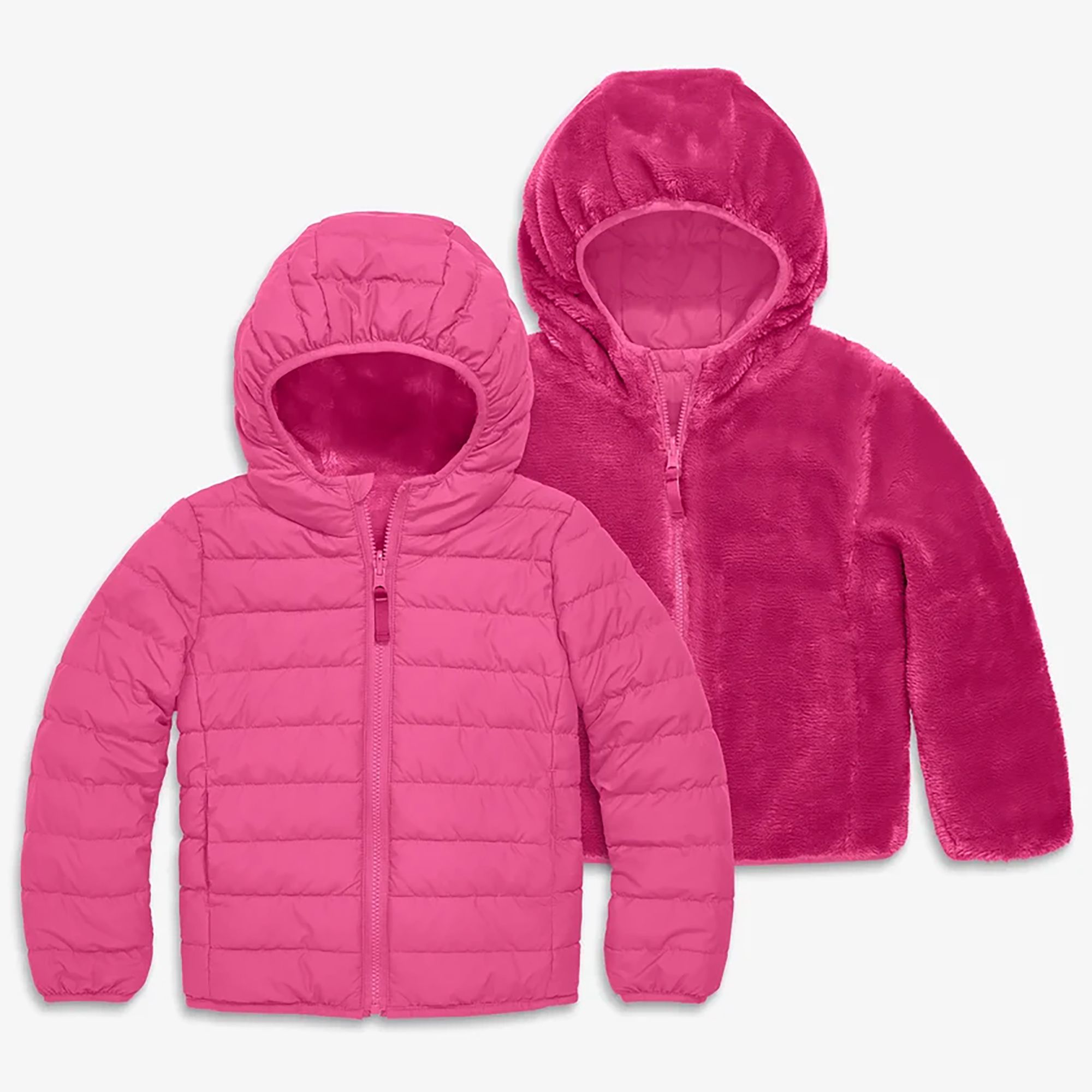 Primary Kids reversible fleece puffer jacket