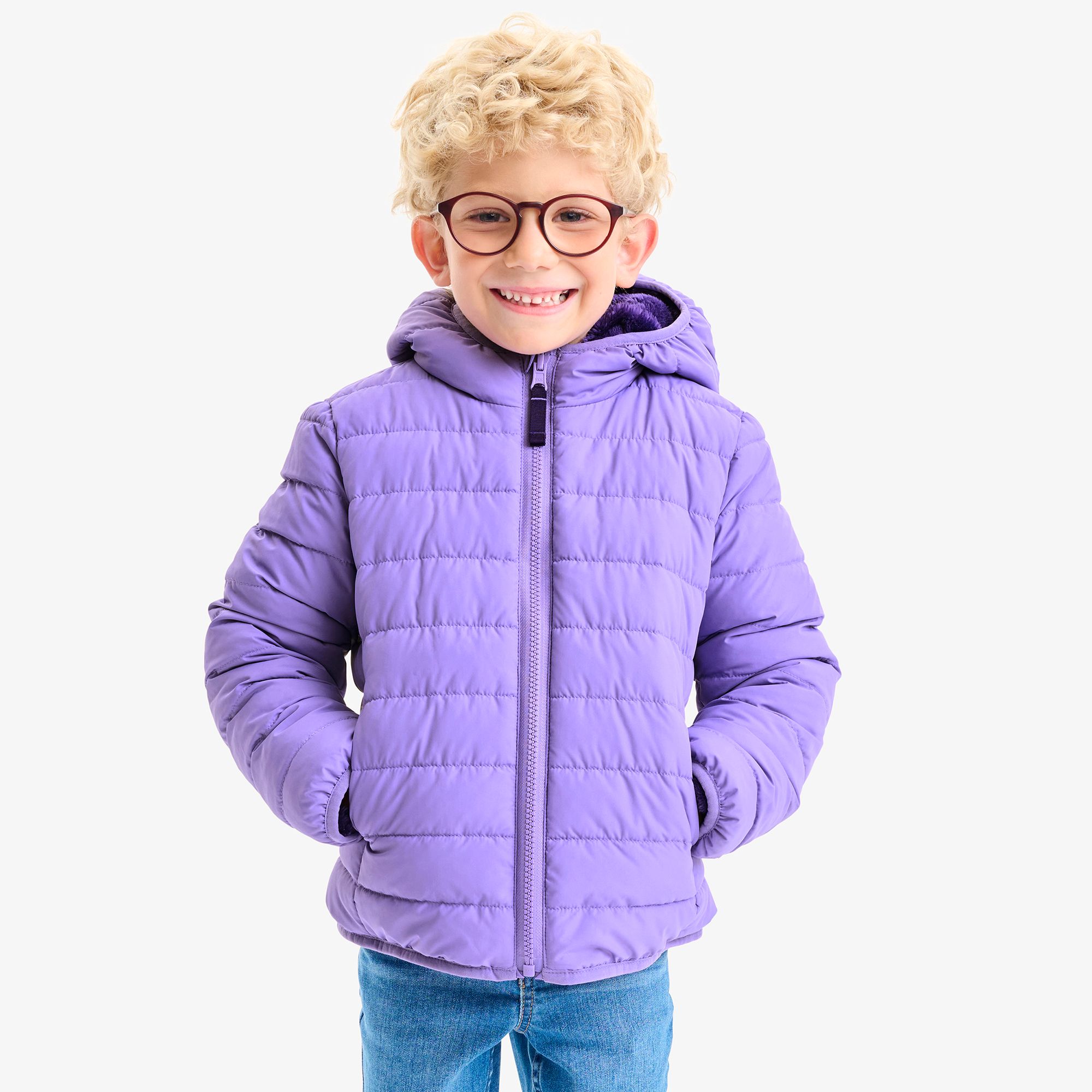 Primary Kids reversible fleece puffer jacket