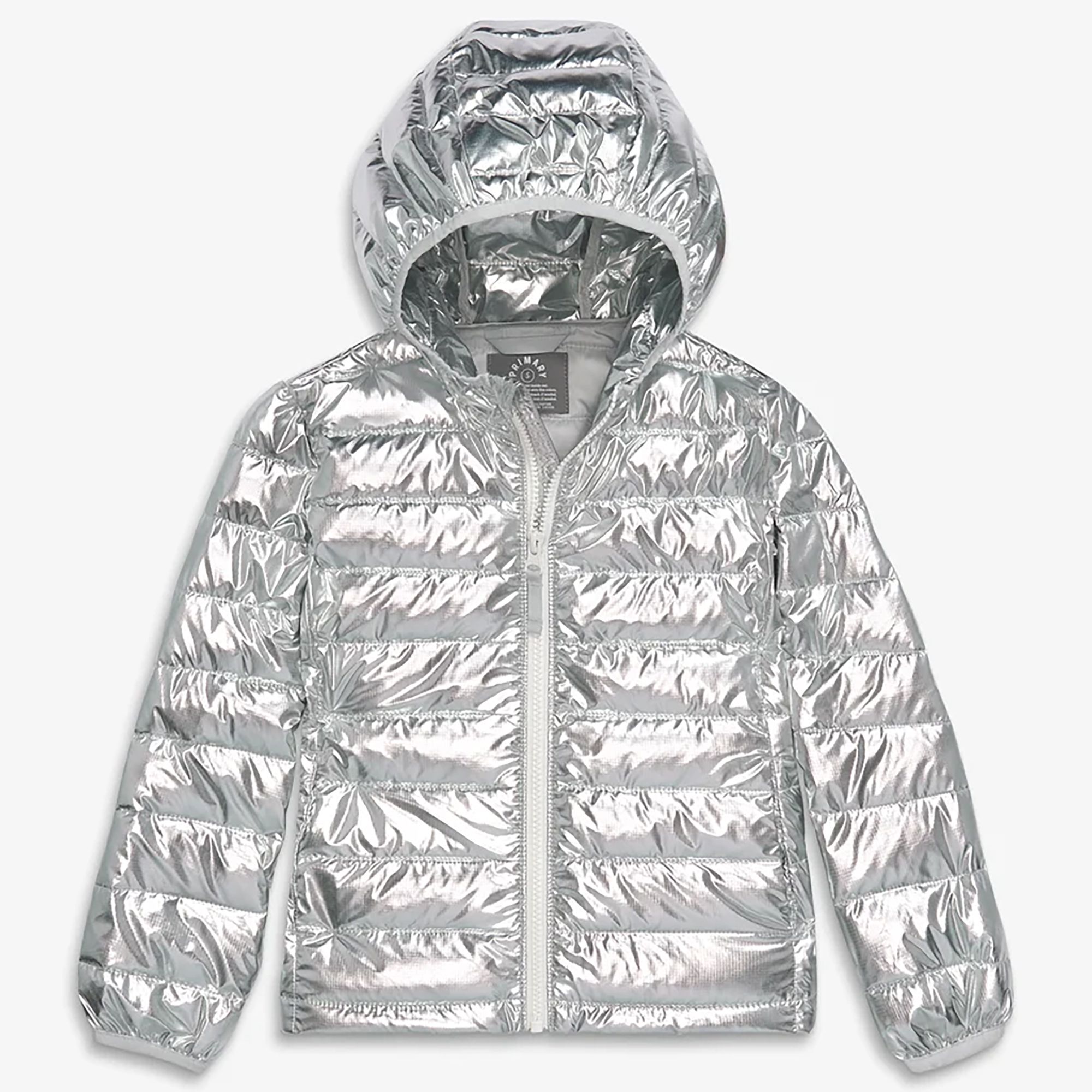 Primary Kids silver lightweight puffer jacket