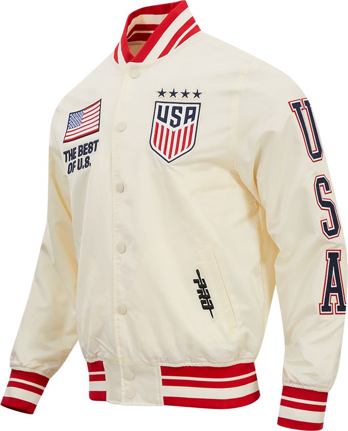 Pro Standard Adult USMNT Off White Chenille Satin Jacket