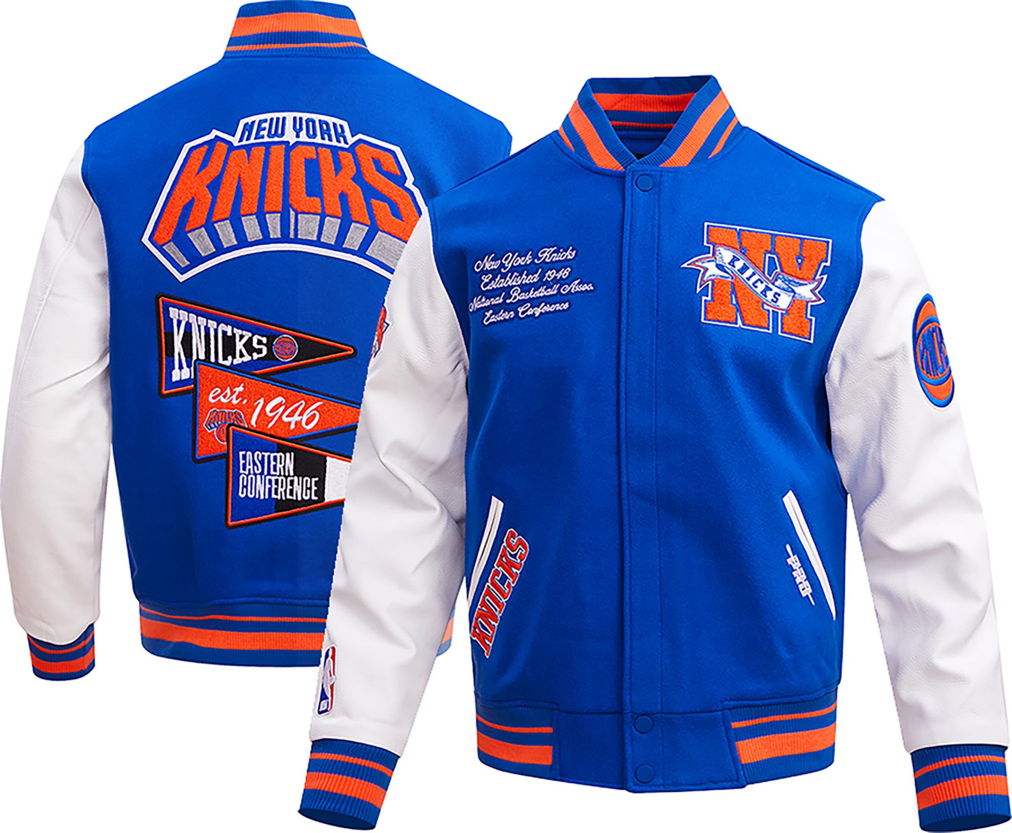 Pro Standard Adult New York Knicks Royal Pennant Varsity Jacket