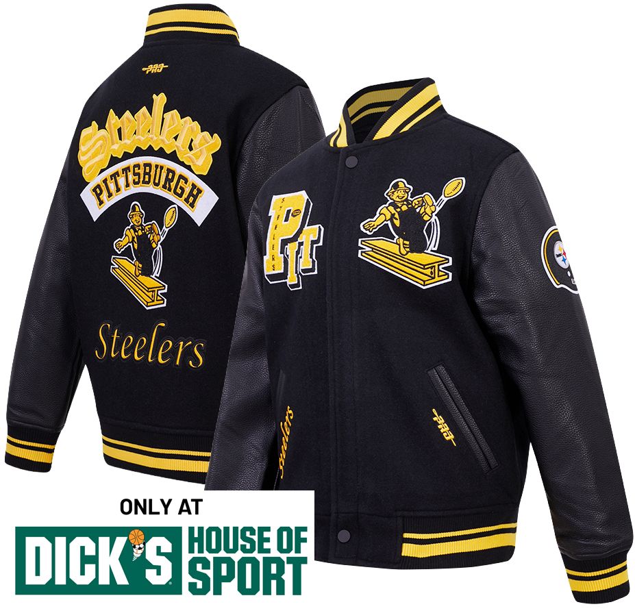Pro Standard Boys' Pittsburgh Steelers Black Best Of Varsity Jacket