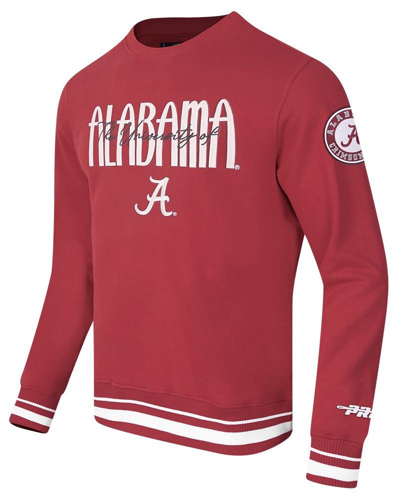 Pro Standard Men's Alabama Crimson Tide OG Player Crewneck Sweatshirt, XXL, Red