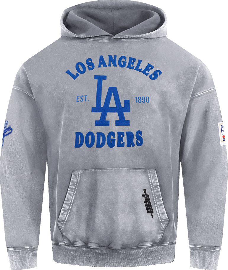Pro Standard Men's Los Angeles Dodgers Grey Enzyme Washed Hoodie