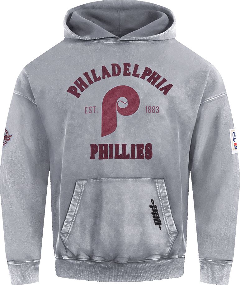 Pro Standard Men's Philadelphia Phillies Grey Enzyme Washed Hoodie