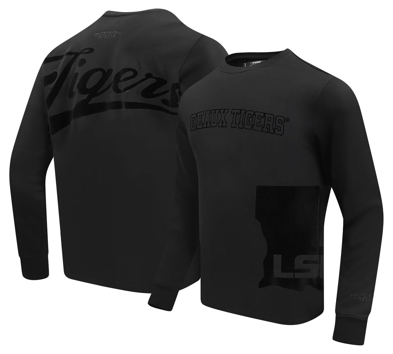 Pro Standard Men's LSU Tigers Black Color Out Long Sleeve Shirt