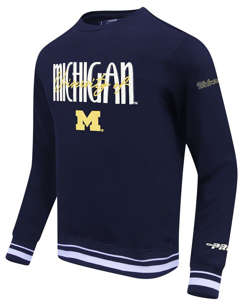 Pro Standard Men's Michigan Wolverines OG Player Crewneck Sweatshirt, Wash