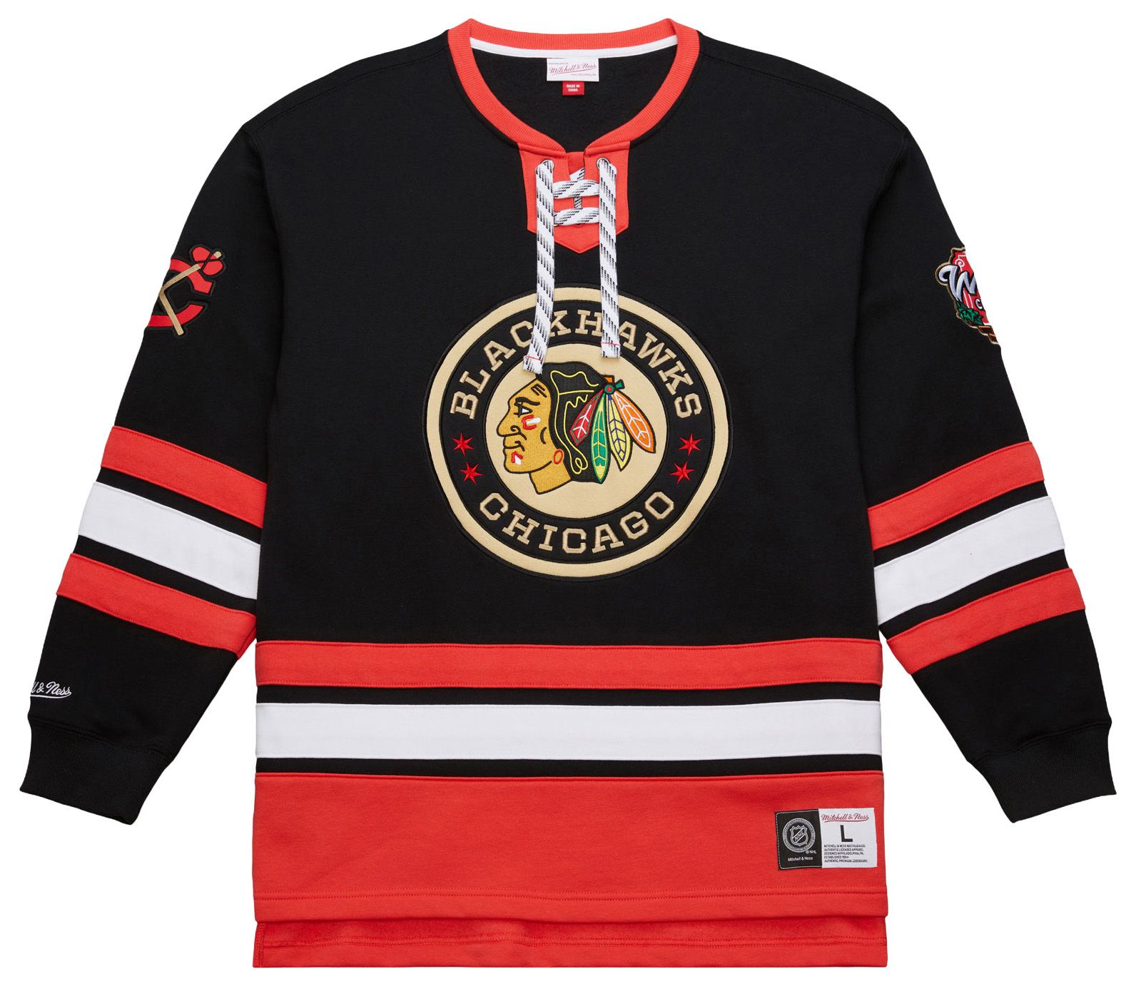 Profile Varsity Men's Chicago Blackhawks Laceup Fleece Sweatshirt