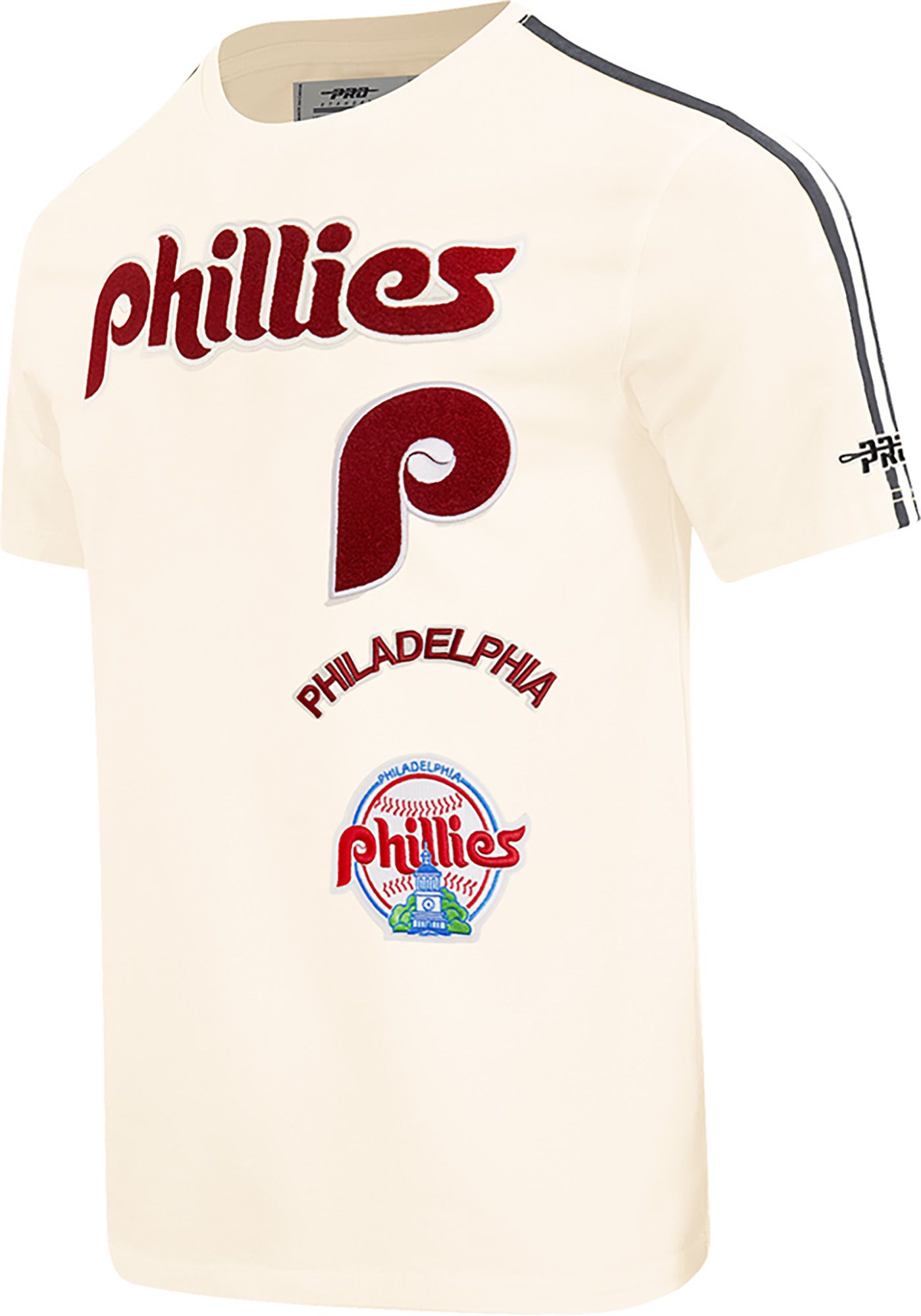 Pro Standard Men's Philadelphia Phillies Cream Retro Classics Taping T-Shirt