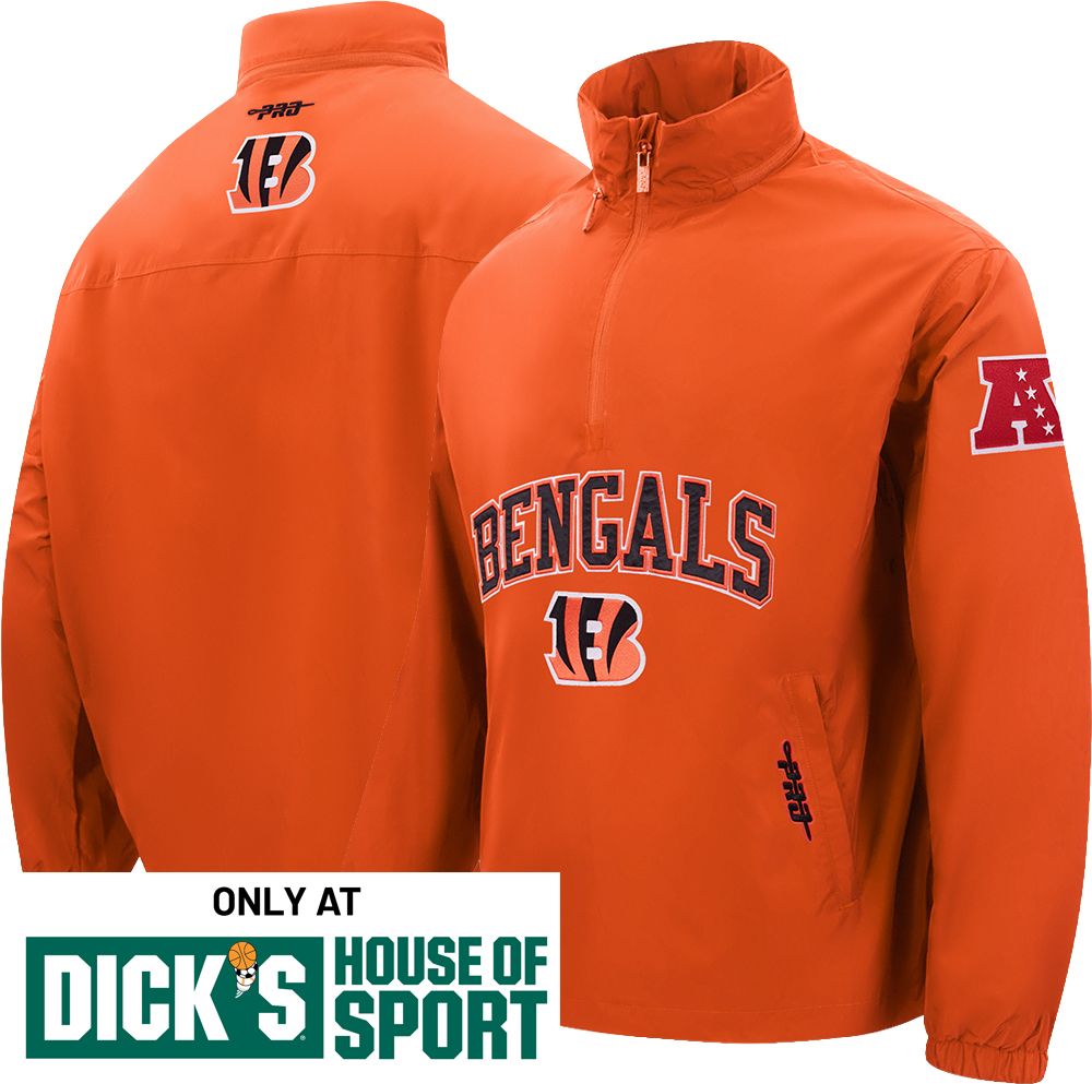 Pro Standard Men's Cincinnati Bengals Orange Pre Game 1/4 Zip Wind Jacket