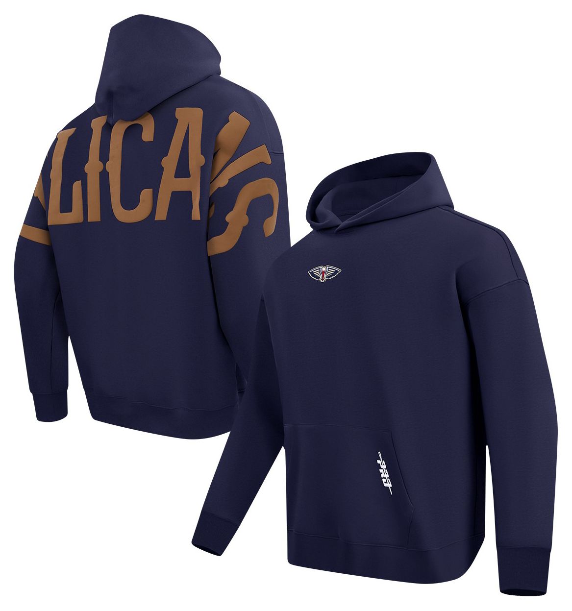 Pro Standard Men's New Orleans Pelicans Playback Fleece Hoodie, XXL, Blue