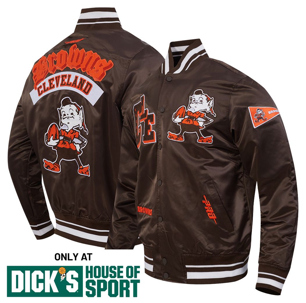Pro Standard Men's Cleveland Browns Brown Best Of Satin Varsity Jacket