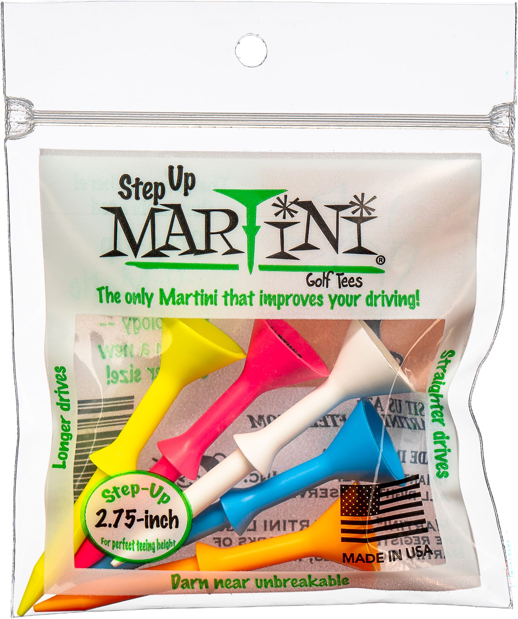ProActive Sports Martini Tees Step Up 2 3/4" Assorted Golf Tees - 5 Pack