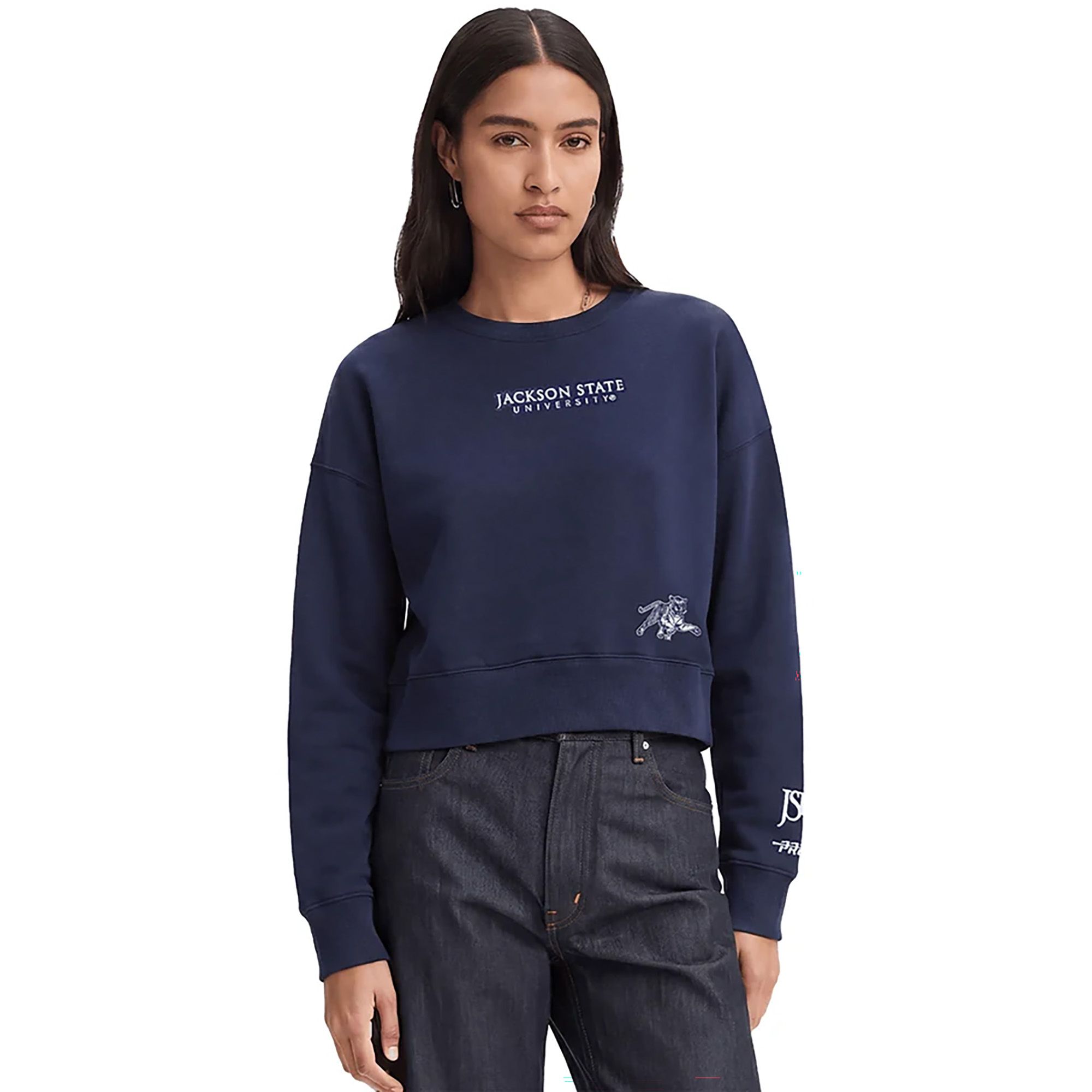 Pro Standard Women's Jackson State Tigers Wingspan Crewneck Sweatshirt